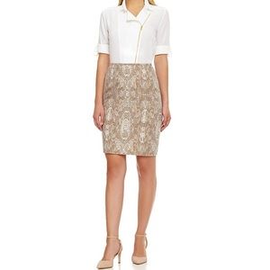CALVIN KLEIN Petite Snakeskin Pencil Skirt